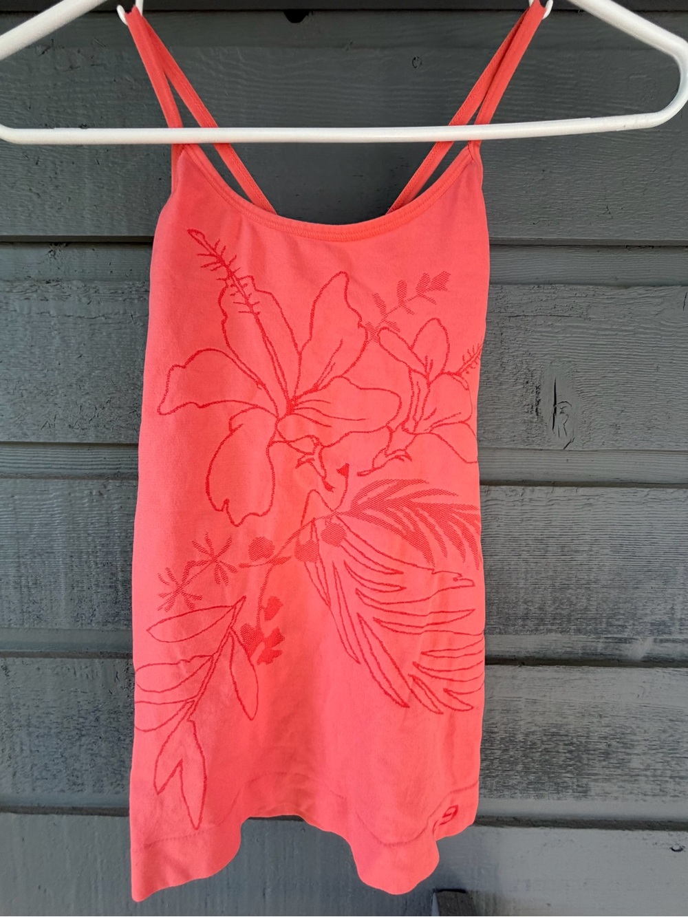 Champion Pink Hibiscus Floral Strappy Bra Cami Activewear Top XS